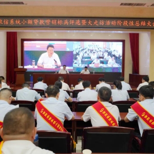 河南省信阳市农信系统小额贷款营销标兵评选暨大走访活动阶段性总结会议召开