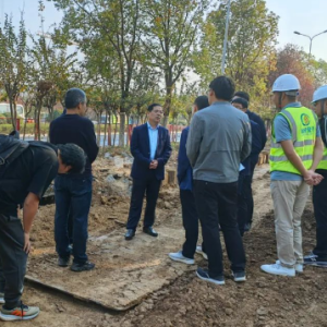 河南省信阳市城市管理局调研新七大道东段维修改造及中心城区公共停车场建设管理工作