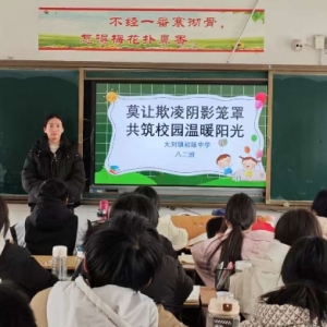漯河市源汇区大刘镇初级中学开展“预防校园欺凌，共建和谐校园”主题班会活动